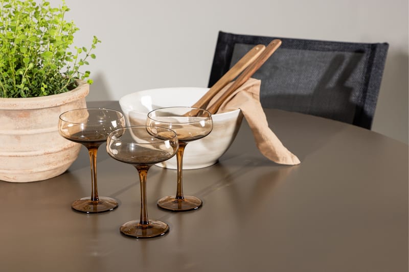 Santa Fe Spisegruppe Rund 120 cm + 4 stk Alling Spisestole Sort/Brun - Havemøbler - Udendørsgruppe - Havesæt