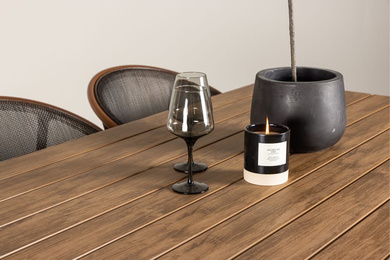 Garcia Spisegruppe 200 cm + 6 stk Vila Spisestole Sort - Havemøbler - Udendørsgruppe - Havesæt