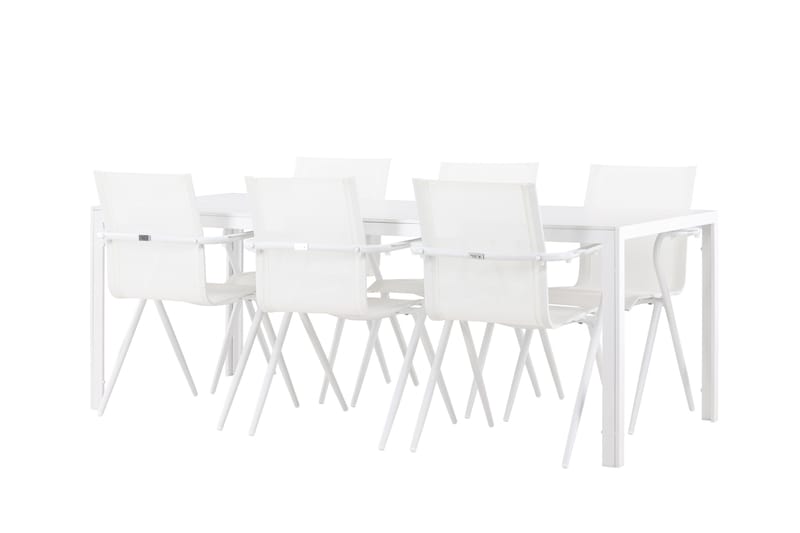 Break Spisegruppe 205 cm + 6 stk Alling Spisestole Hvid, undefined
