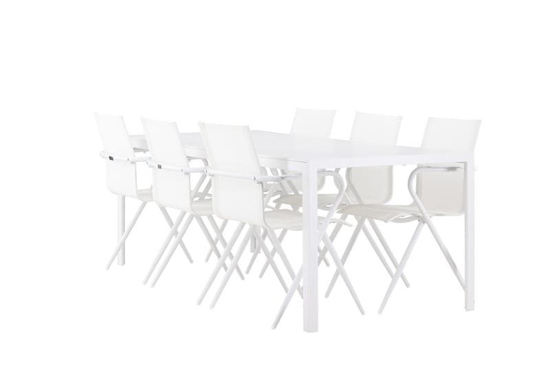 Break Spisegruppe 205 cm + 6 stk Alling Spisestole Hvid - Havemøbler - Udendørsgruppe - Havesæt