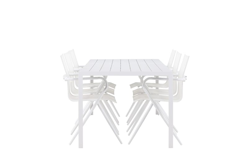 Break Spisegruppe 205 cm + 6 stk Alling Spisestole Hvid - Havemøbler - Udendørsgruppe - Havesæt