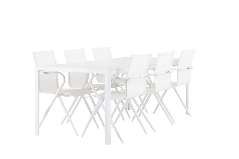 Break Spisegruppe 205 cm + 6 stk Alling Spisestole Hvid - Havemøbler - Udendørsgruppe - Havesæt