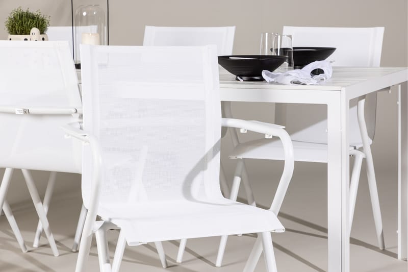 Break Spisegruppe 205 cm + 6 stk Alling Spisestole Hvid - Havemøbler - Udendørsgruppe - Havesæt