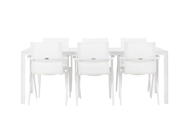 Break Spisegruppe 205 cm + 6 stk Alling Spisestole Hvid - Havemøbler - Udendørsgruppe - Havesæt