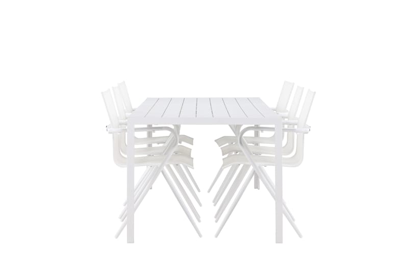 Break Spisegruppe 205 cm + 6 stk Alling Spisestole Hvid - Havemøbler - Udendørsgruppe - Havesæt