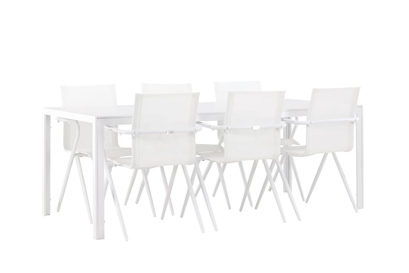 Break Spisegruppe 205 cm + 6 stk Alling Spisestole Hvid - Havemøbler - Udendørsgruppe - Havesæt