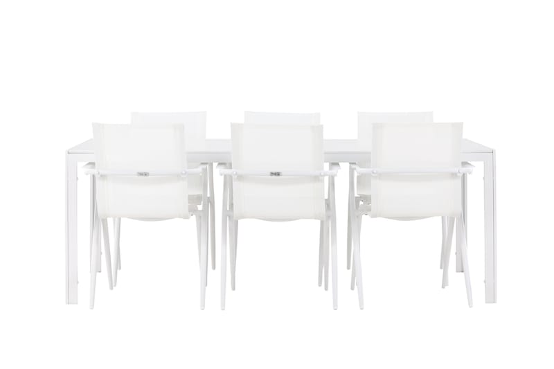 Break Spisegruppe 205 cm + 6 stk Alling Spisestole Hvid - Havemøbler - Udendørsgruppe - Havesæt