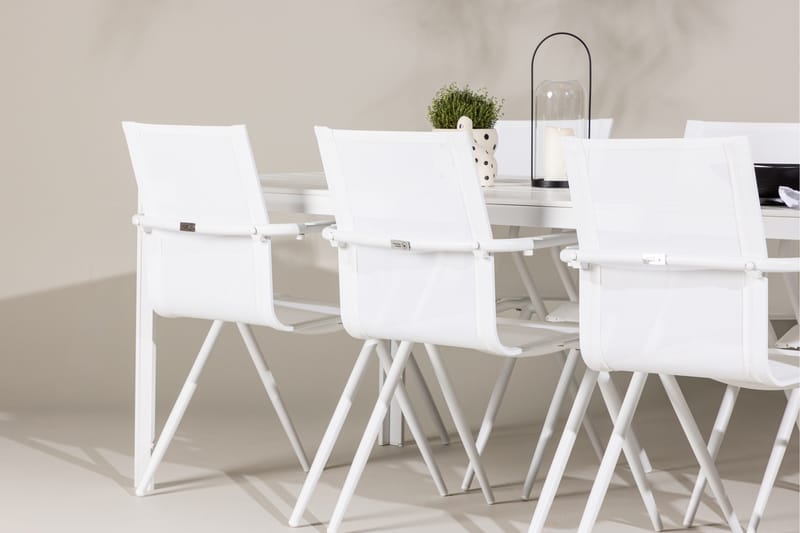 Break Spisegruppe 205 cm + 6 stk Alling Spisestole Hvid - Havemøbler - Udendørsgruppe - Havesæt