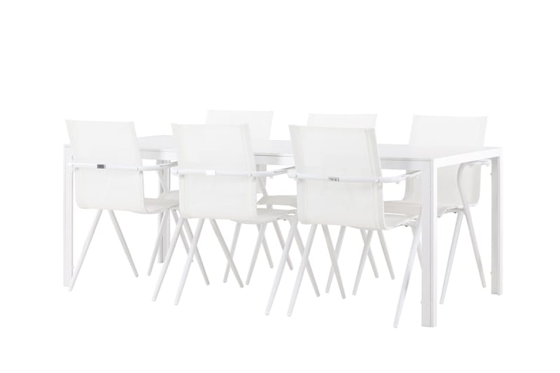 Break Spisegruppe 205 cm + 6 stk Alling Spisestole Hvid, undefined