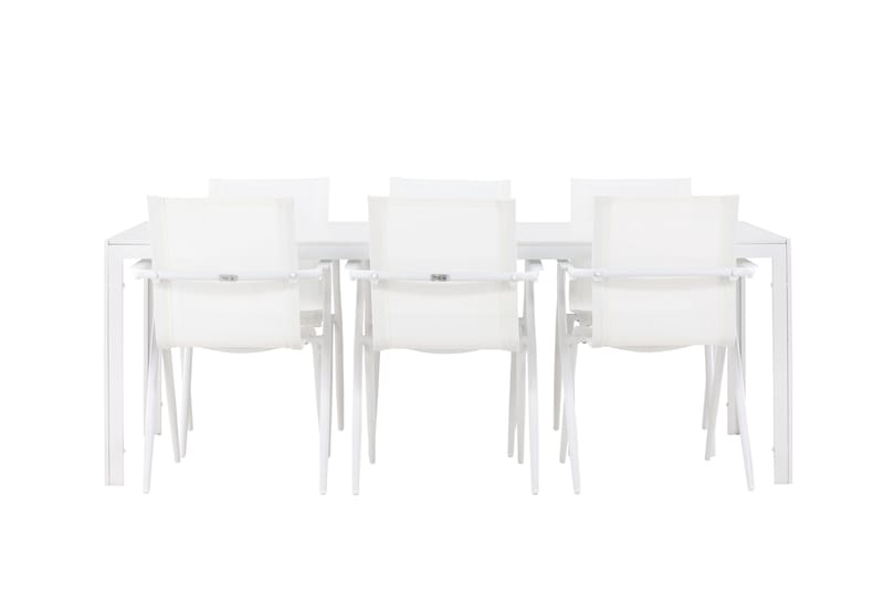 Break Spisegruppe 205 cm + 6 stk Alling Spisestole Hvid - Havemøbler - Udendørsgruppe - Havesæt