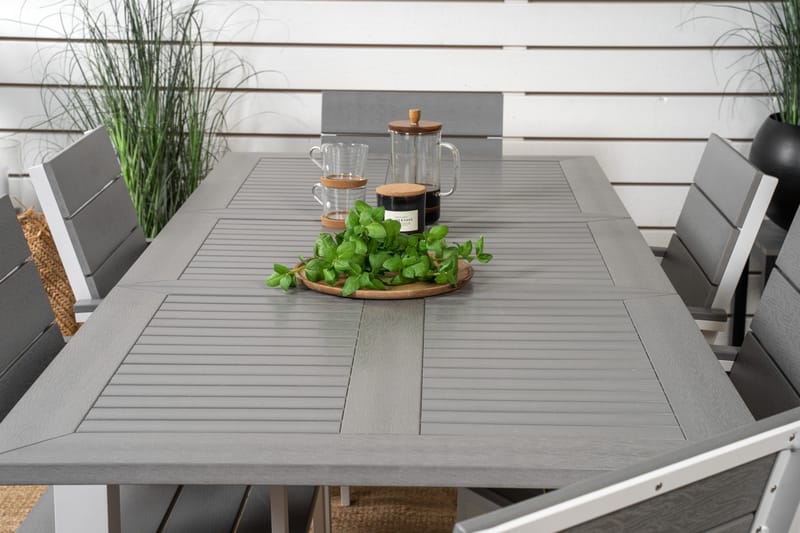 Albany Spisegruppe 150-210 cm Rektangulær med 6 Levels Stole - Grå - Havemøbler - Udendørsgruppe - Havesæt