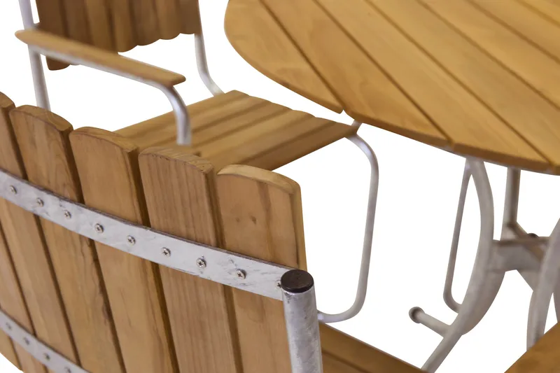 Arild Spisegruppe 110 cm Rund + 4 spisebordsstole - Havemøbler - Udendørsgruppe - Havesæt