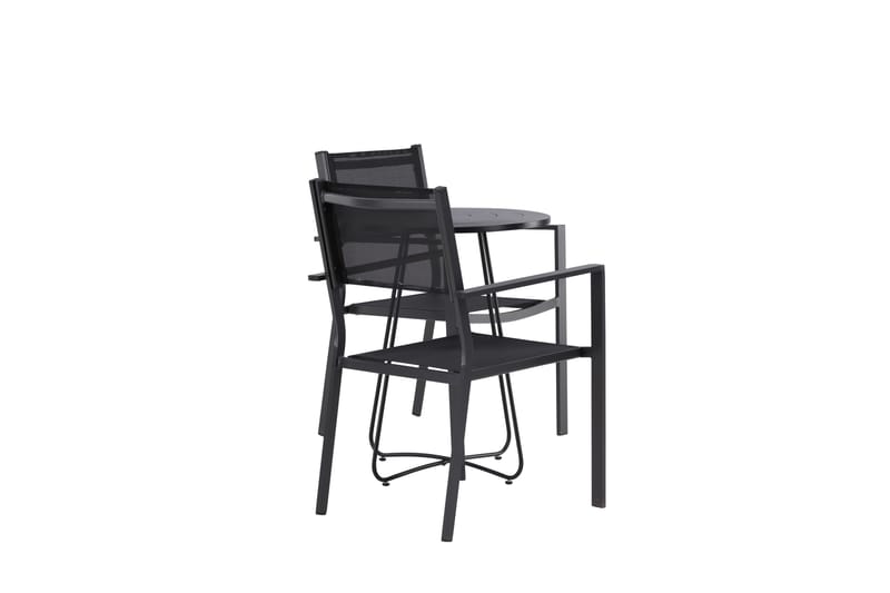 Bacong Spisegruppe 60 cm Rund med 2 Copacabana Stole - Sort - Havemøbler - Udendørsgruppe - Havesæt