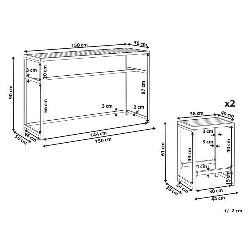 Barsæt til have 2-personers Avetrana - hvid/brun - Havemøbler - Udendørsgruppe - Havesæt