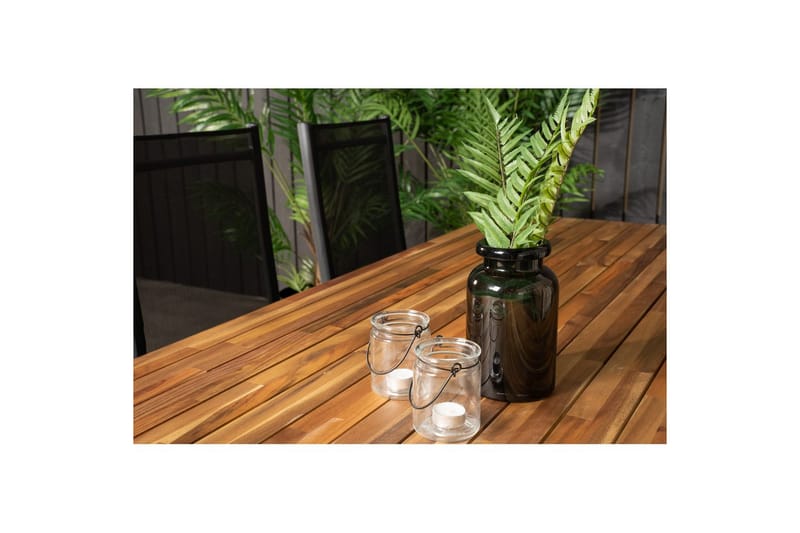 Bois Spisebordssæt 200cm + 6 Break Positionsstole Sort/Grå - Venture Home - Havemøbler - Udendørsgruppe - Havesæt