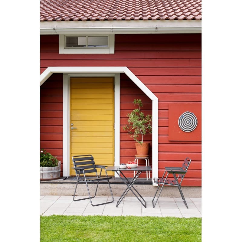 Bordsæt Varax Retro 401 + 2 stk. 305 Grå/Sort - Grå/Sort - Havemøbler - Udendørsgruppe - Havesæt