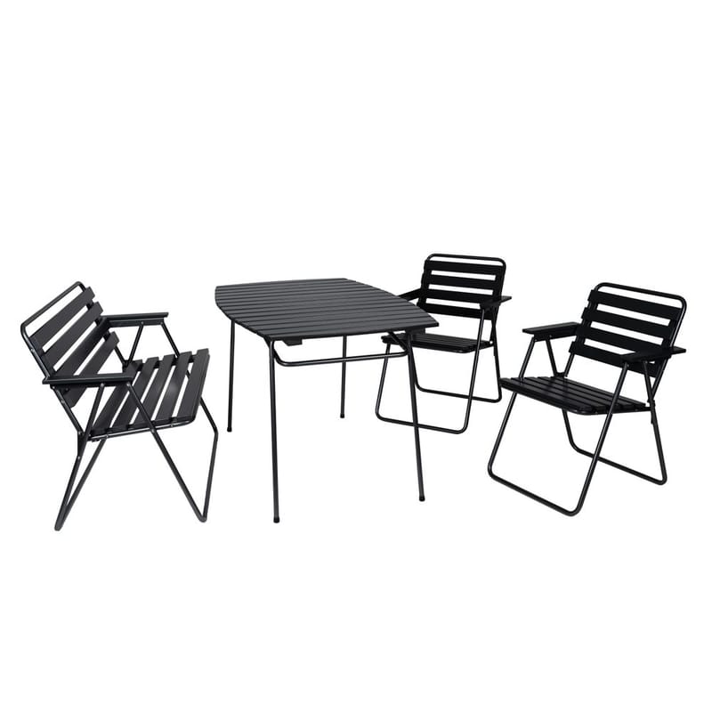 Bordsæt Varax Retro 403 + 2 stk 305 + 302 Grå/Sort, Grå/Sort