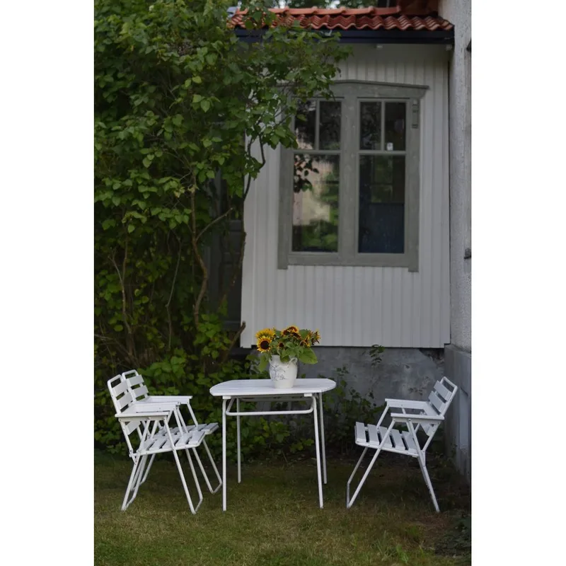 Bordsæt Varax Retro 403 + 2 stk 305 + 302 Hvid - Hvid - Havemøbler - Udendørsgruppe - Havesæt