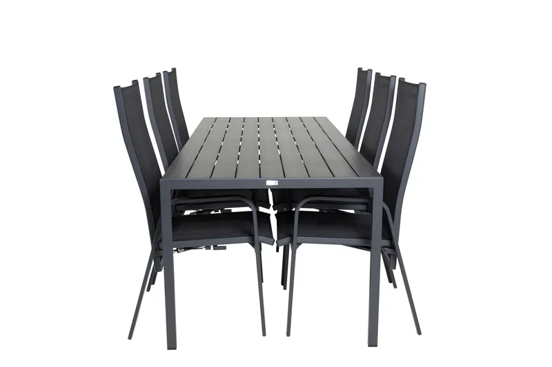 Break Spisebordssæt inkl 6 Copacabana Armstole, Nonwood/Sort
