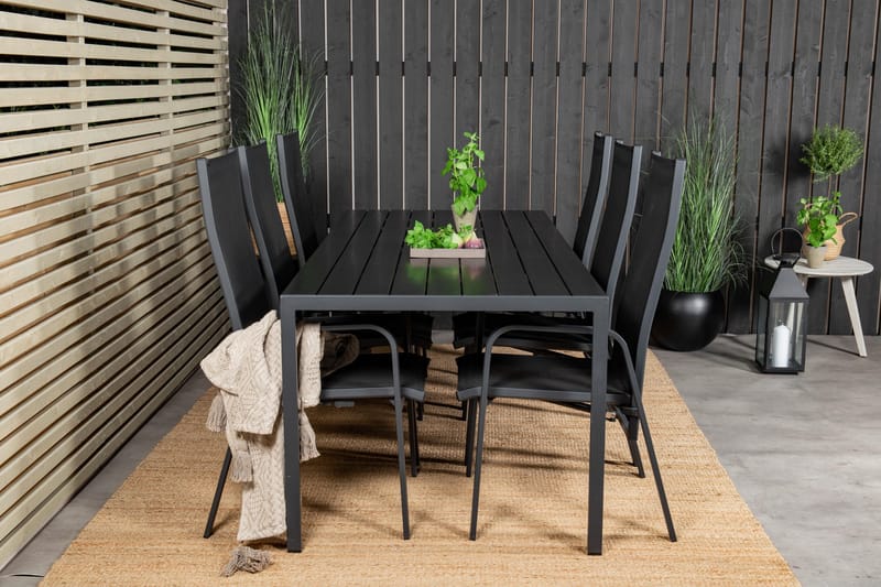 Break Spisebordssæt inkl 6 Copacabana Armstole - Nonwood/Sort - Havemøbler - Udendørsgruppe - Havesæt
