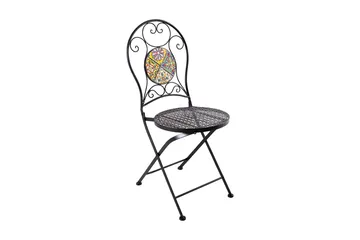 Balkongset Morocco Bord Och 2 Stolar Mosaik Black, Multicolor - Havemøbler - Udendørsgruppe - Cafesæt