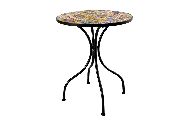 Balkongset Morocco Bord Och 2 Stolar Mosaik Black, Multicolor - Havemøbler - Udendørsgruppe - Cafesæt