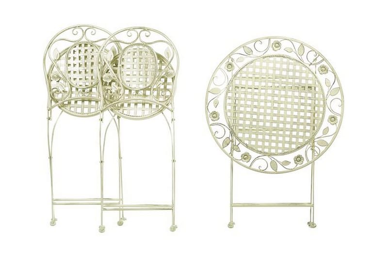 Balkonsæt af bord og 2 stole lysegrøn BIVIO - Grøn - Havemøbler - Udendørsgruppe - Cafesæt