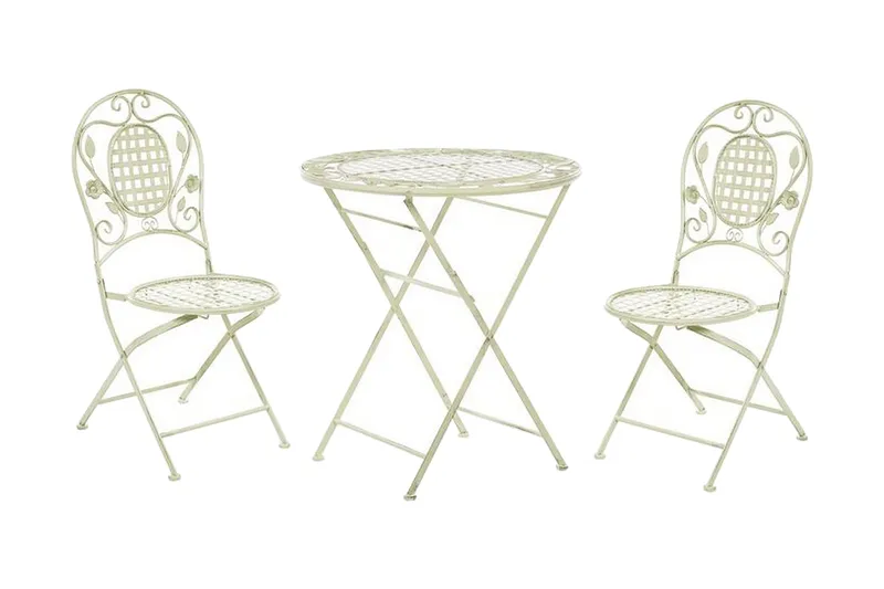 Balkonsæt af bord og 2 stole lysegrøn BIVIO, Grøn