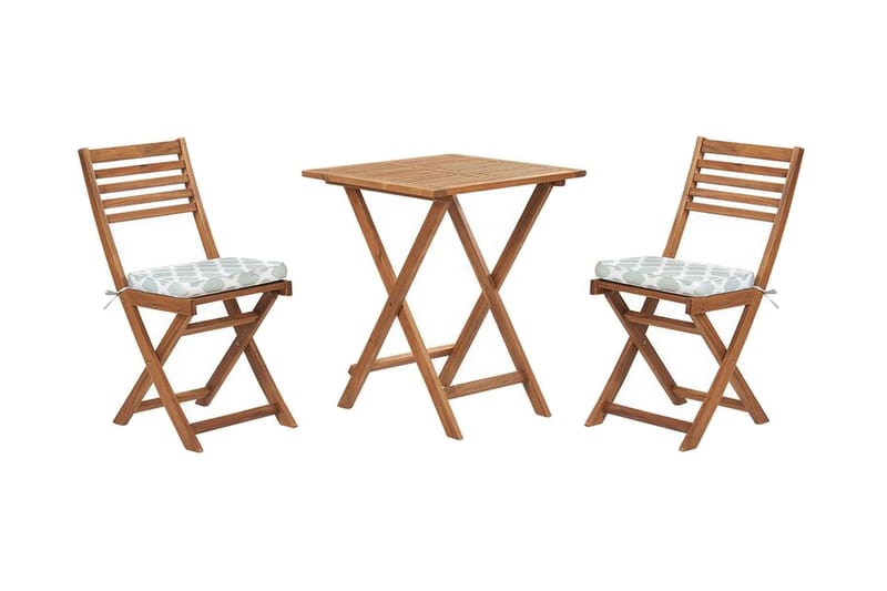 Balkonsæt bord og 2 stole brun / mintgrøn FIJI - Hvid - Altansæt - Cafesæt