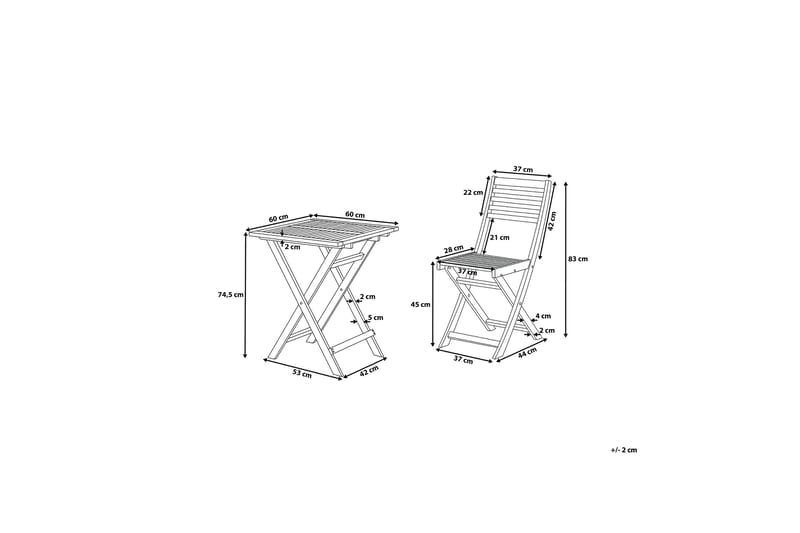 Balkonsæt bord og 2 stole brun / mintgrøn FIJI - Hvid - Havemøbler - Udendørsgruppe - Cafesæt