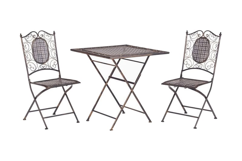 Balkonsæt med bord og 2 stole sort BORMIO - Sort - Altansæt - Cafesæt