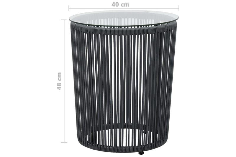 bistrosæt 3 dele med hynder PVC-rattan antracitgrå - Grå - Havemøbler - Udendørsgruppe - Cafesæt