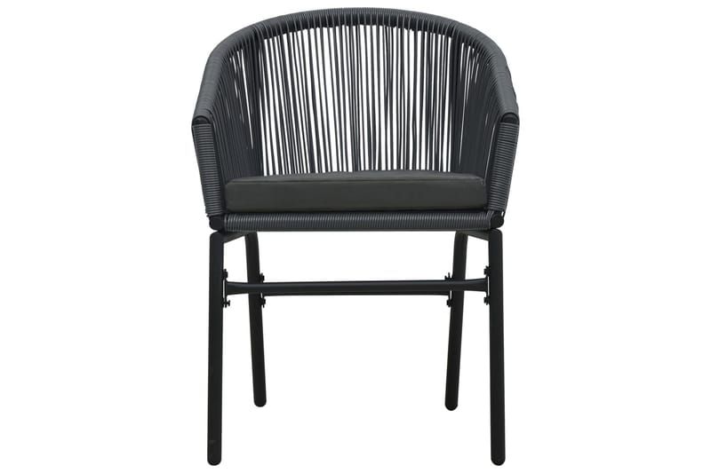 bistrosæt 3 dele med hynder PVC-rattan antracitgrå - Grå - Havemøbler - Udendørsgruppe - Cafesæt