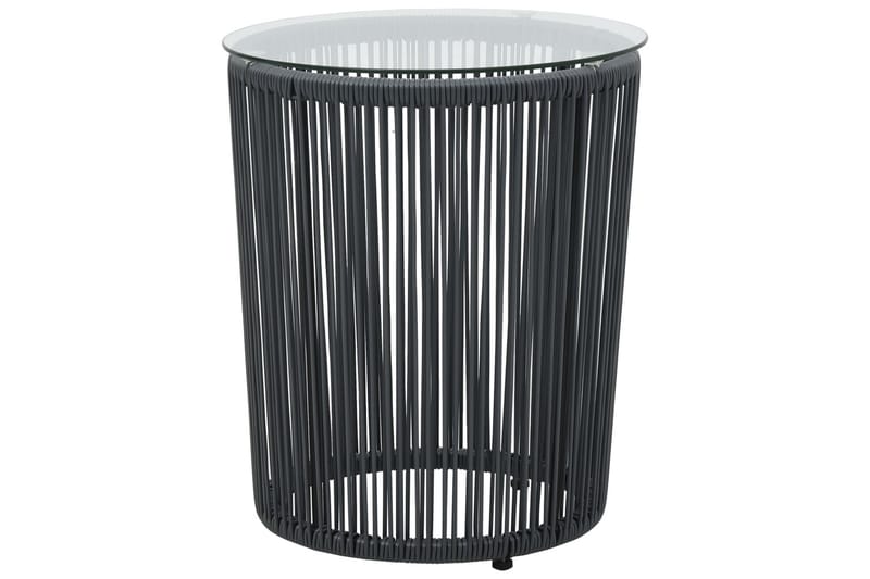bistrosæt 3 dele med hynder PVC-rattan antracitgrå - Grå - Havemøbler - Udendørsgruppe - Cafesæt