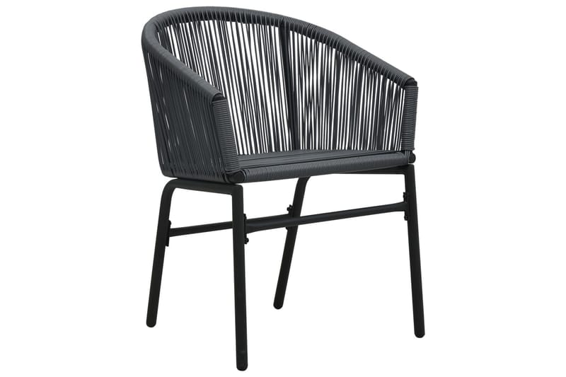 bistrosæt 3 dele med hynder PVC-rattan antracitgrå - Grå - Havemøbler - Udendørsgruppe - Cafesæt