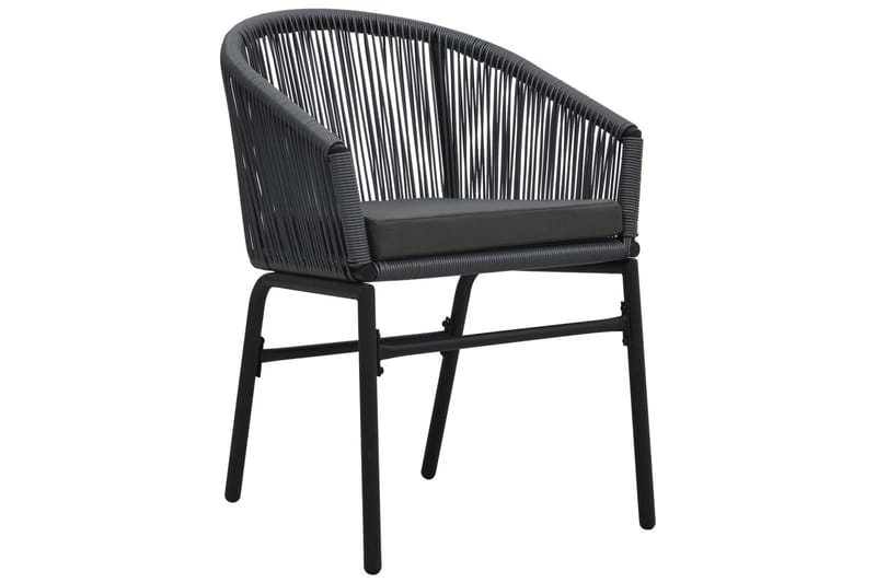 bistrosæt 3 dele med hynder PVC-rattan antracitgrå - Grå - Havemøbler - Udendørsgruppe - Cafesæt