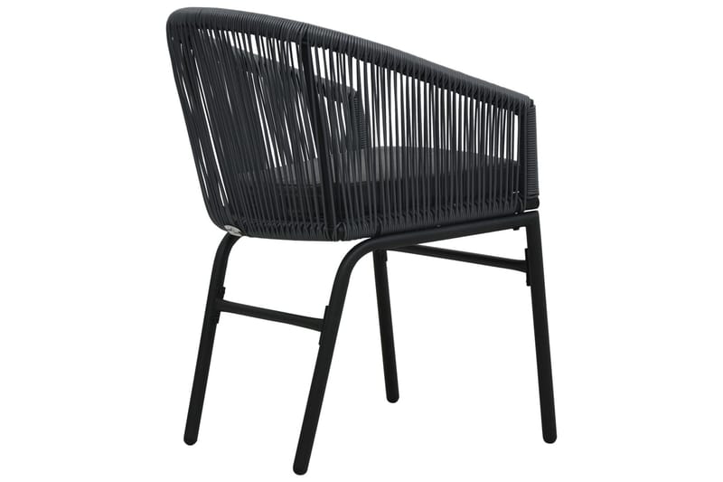 bistrosæt 3 dele med hynder PVC-rattan antracitgrå - Grå - Havemøbler - Udendørsgruppe - Cafesæt