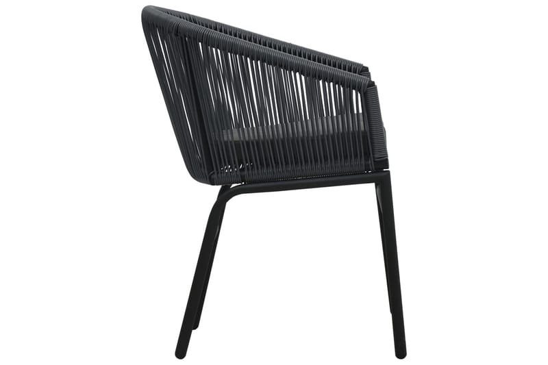bistrosæt 3 dele med hynder PVC-rattan antracitgrå - Grå - Havemøbler - Udendørsgruppe - Cafesæt
