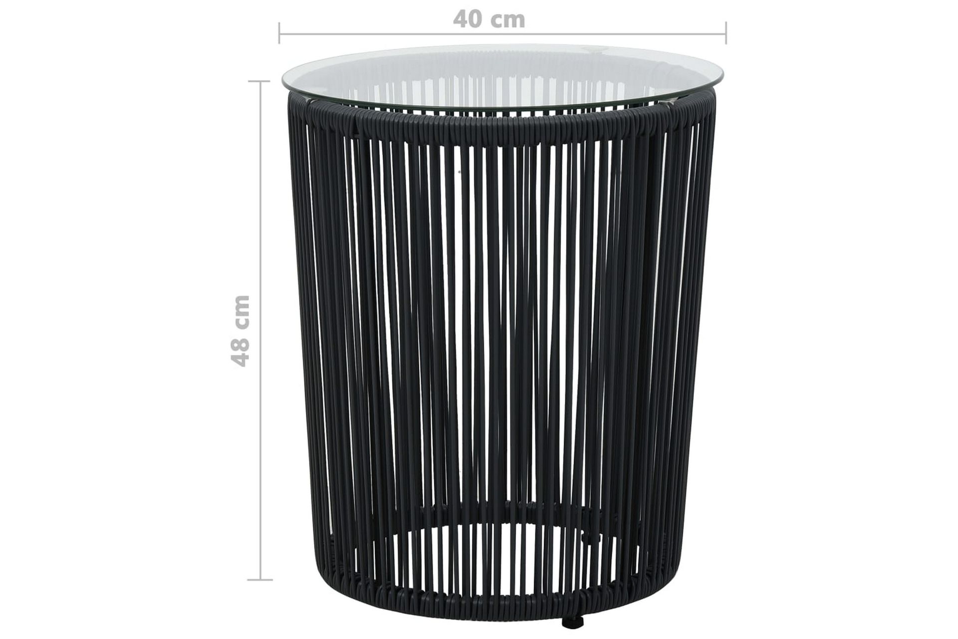 bistrosæt 3 dele med hynder PVC-rattan sort - Sort - Havemøbler - Udendørsgruppe - Cafesæt