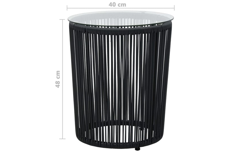 bistrosæt 3 dele med hynder PVC-rattan sort - Sort - Havemøbler - Udendørsgruppe - Cafesæt