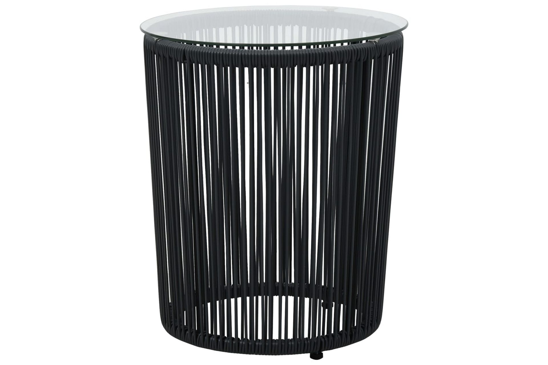 bistrosæt 3 dele med hynder PVC-rattan sort - Sort - Havemøbler - Udendørsgruppe - Cafesæt