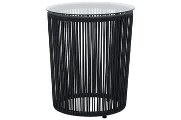 bistrosæt 3 dele med hynder PVC-rattan sort - Sort - Havemøbler - Udendørsgruppe - Cafesæt