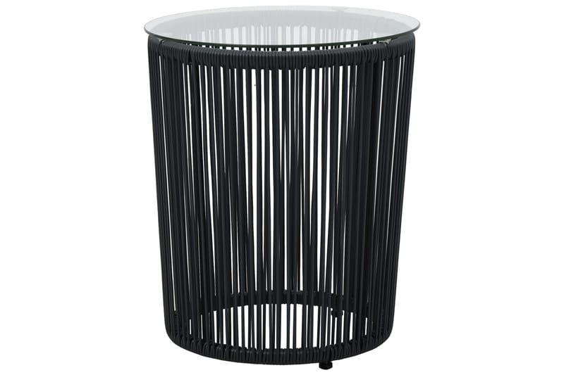 bistrosæt 3 dele med hynder PVC-rattan sort - Sort - Havemøbler - Udendørsgruppe - Cafesæt
