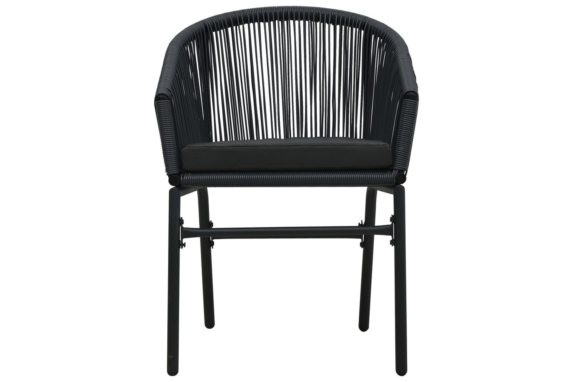 bistrosæt 3 dele med hynder PVC-rattan sort - Sort - Havemøbler - Udendørsgruppe - Cafesæt