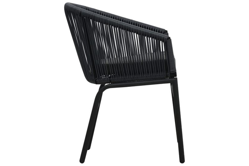 bistrosæt 3 dele med hynder PVC-rattan sort - Sort - Havemøbler - Udendørsgruppe - Cafesæt