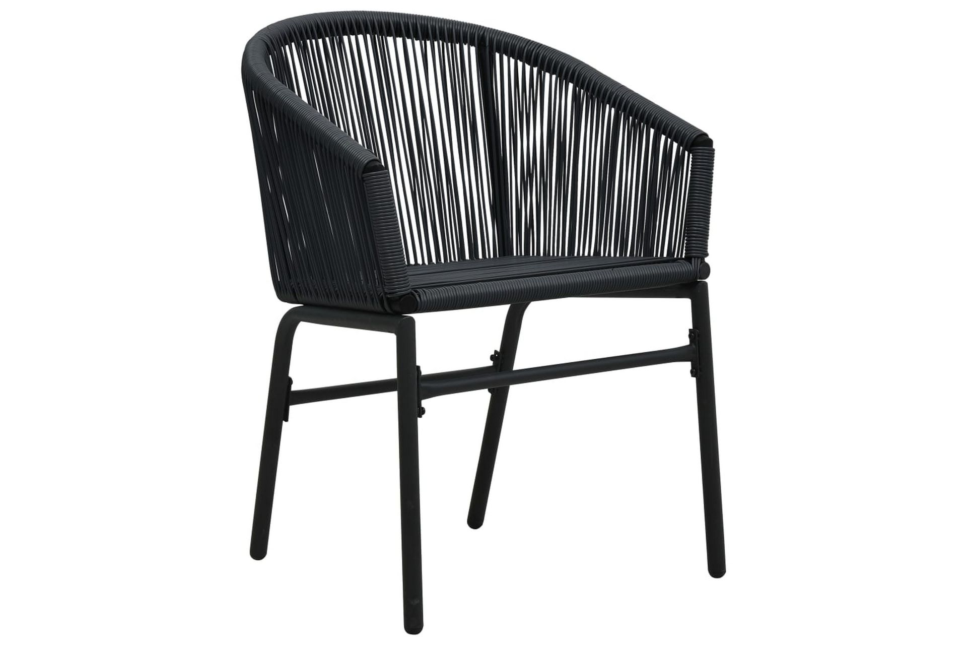 bistrosæt 3 dele med hynder PVC-rattan sort - Sort - Havemøbler - Udendørsgruppe - Cafesæt