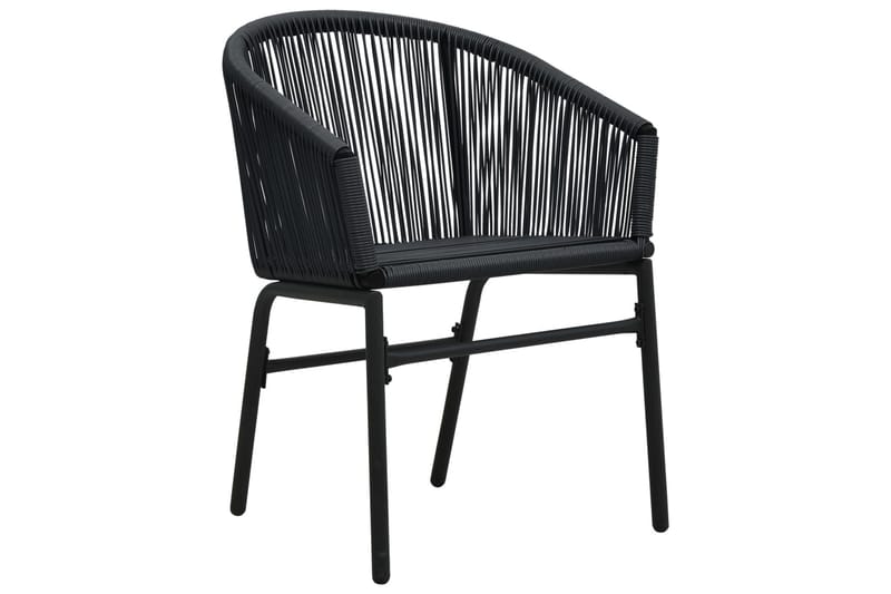 bistrosæt 3 dele med hynder PVC-rattan sort - Sort - Havemøbler - Udendørsgruppe - Cafesæt