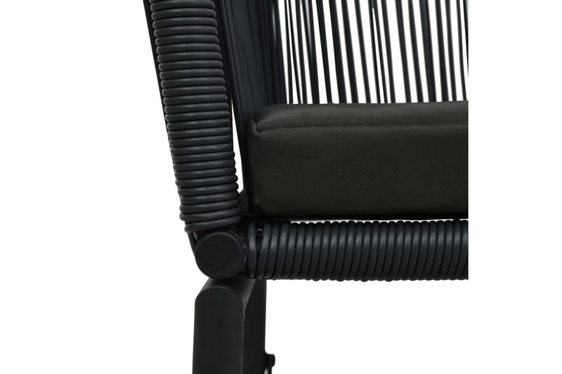 bistrosæt 3 dele med hynder PVC-rattan sort - Sort - Havemøbler - Udendørsgruppe - Cafesæt