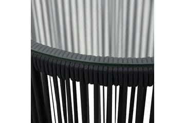bistrosæt 3 dele med hynder PVC-rattan sort - Sort - Havemøbler - Udendørsgruppe - Cafesæt