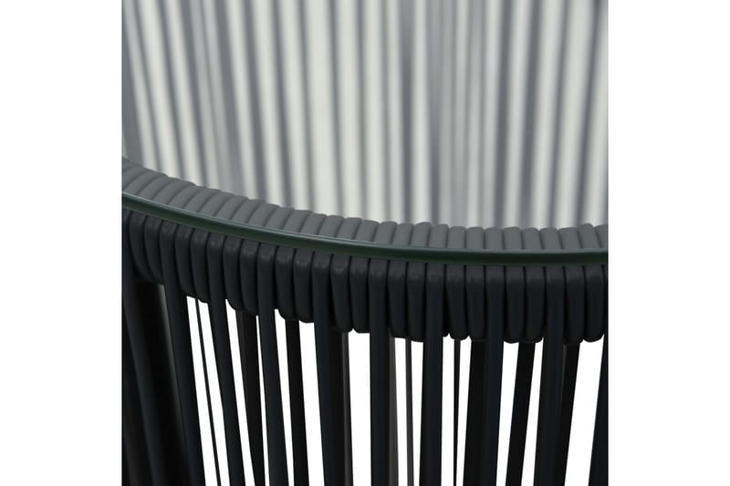 bistrosæt 3 dele med hynder PVC-rattan sort - Sort - Havemøbler - Udendørsgruppe - Cafesæt